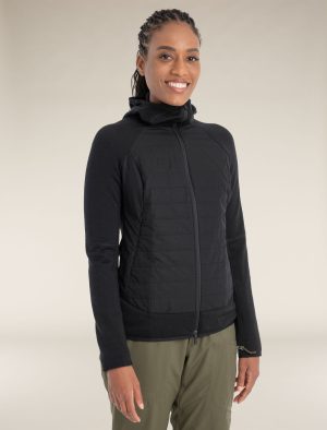 Women's Merino Blend Quantum Hybrid Long Sleeve Zip Hoodie