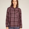 Women's Merino 200 Dawnder Long Sleeve Flannel Shirt Plaid