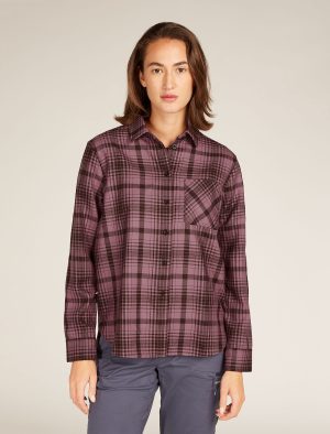 Women's Merino 200 Dawnder Long Sleeve Flannel Shirt Plaid