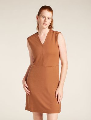 Women's Merino 200 Granary Sleeveless V Neck Dress