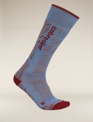 Women's Merino Blend Ski+ Medium Over The Calf Socks Mountain Contour