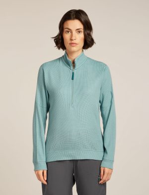 Women's Merino 260 Waffle Knit Wander Long Sleeve Half Zip Top