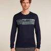 Men's Merino 200 Oasis Long Sleeve Crew Thermal Top Elevation Line