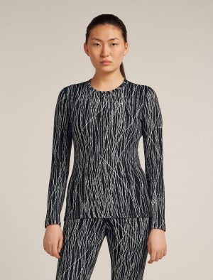 Women's Merino 260 Tech Vertex Long Sleeve Crew Thermal Top Delta Lines